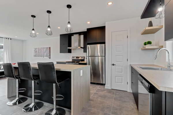 Cuisine - Armoires - Noir et bois