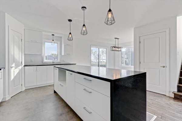 Cuisine en L - Ilot noir