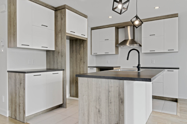 Cuisine en L - Noir et blanc